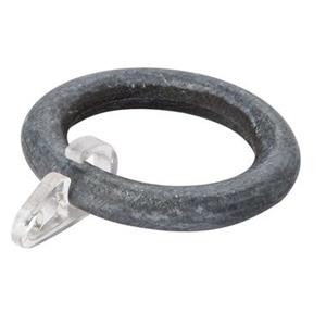 Leen Bakker Ringen hout 28 mm + clip - kalk grijs (10 stuks)