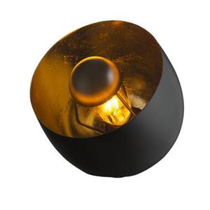 Leen Bakker Tafellamp Brugge - zwart/goudkleur - 20xØ20 cm