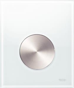 TECE loop urinoir bedieningsplaat glas - zuiver wit, toets geborsteld rvs