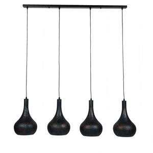 Hoyz Hanglamp Punch Kegel - 4 Lampen - Zwart Bruin - 130x25x150