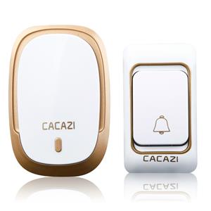CACAZI K01 pager draadloze slimme muziek waterdichte deurbel willekeurige kleur levering VS/EU/UK plug