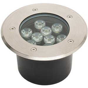 BES LED LED Grondspot - Aruz - Inbouw Rond - 9W - Waterdicht IP67 - Natuurlijk Wit 4000K - Rond - Mat Chroom - RVS
