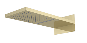 Regn hoofddouche met water- en regenval geborsteld goud PVD