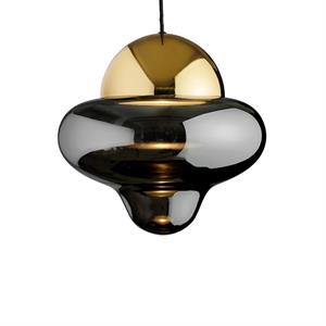DESIGN BY US Hanglamp Nutty XL, rookgrijs/goudkleurig, Ø 30 cm