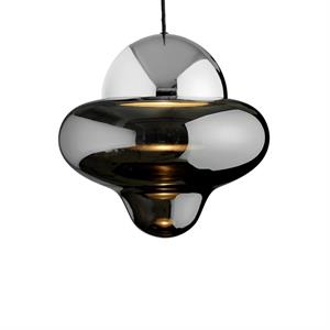 DESIGN BY US Hanglamp Nutty XL, rookgrijs / chroomkleurig, Ø 30 cm