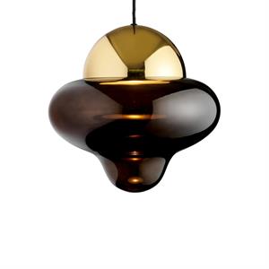 DESIGN BY US Hanglamp Nutty XL, bruin/goudkleurig, Ø 30 cm, glas