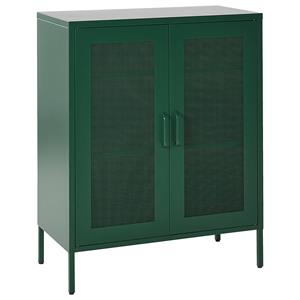 beliani Metallschrank mit 2 Türen grün Stahl Küchenschrank Industrie Wakatipu - Grün