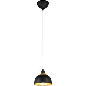 BES LED LED Hanglamp - Hangverlichting - Trion Palmo - E27 Fitting - 1-lichts - Rond - Mat Zwart - Aluminium
