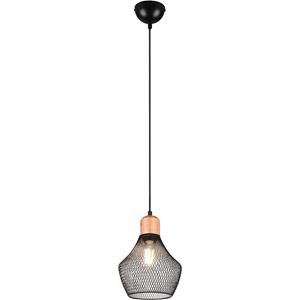 BES LED LED Hanglamp - Hangverlichting - Trion Jenna - E27 Fitting - 1-lichts - Rond - Mat Zwart - Aluminium