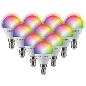 HOFTRONIC SMART - Satz von 10 E14 SMART LED Lampe - RGBWW - Wifi & Bluetooth - 5,5 Watt - 470lm - P45 - Dimmbar & Steuerbar via App