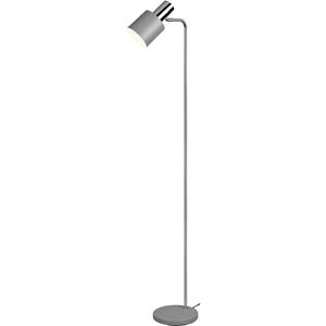 BES LED LED Vloerlamp - Vloerverlichting - Trion Alimo - E27 Fitting - Rond - Mat Grijs - Aluminium