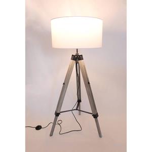 MaxxHome Vloerlamp Elly eeslamp - Driepoot - Hout -145 Cm - E27 ed - 40w - Wit
