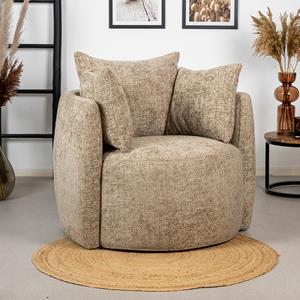 Steigerhouttrend Fauteuil Ruby taupe chenille