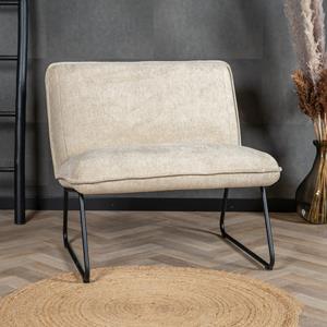 Steigerhouttrend Fauteuil Merle taupe polyester