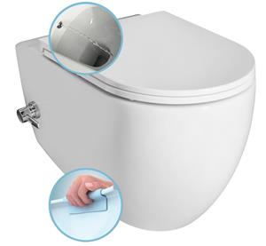 Isvea Infinity hangend toilet met mengkraan en bidetdouche 36x53cm wit