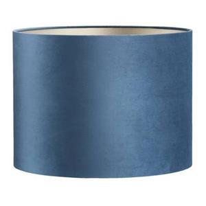 Light & Living Kap Cilinder - blauw velours - 30xØ40 cm