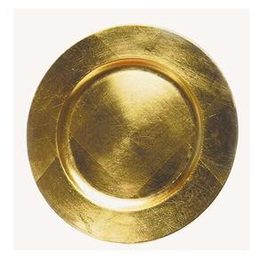 G. Wurm Rond kaarsenbord/kaarsenplateau goud van kunststof 33 cm -