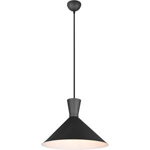 BES LED LED Hanglamp - Trion Ewomi - E27 Fitting - 1-lichts - Rond - Mat Zwart - Aluminium - Ø35cm