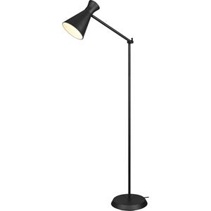 BES LED LED Vloerlamp - Vloerverlichting - Trion Ewomi - E27 Fitting - Rond - Mat Zwart - Aluminium