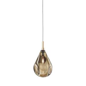 Bomma Soap Mini Single Hanglamp - Goud glas - Geborsteld gouden fitting