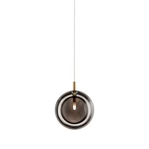 Bomma Lens Single Hanglamp - Gerookt glas - Geborsteld goud