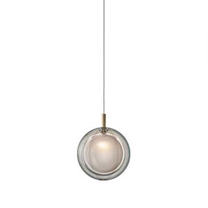 Bomma Lens Single Hanglamp - Wit glas - Geborsteld goud