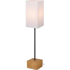 BES LED LED Vloerlamp - Vloerverlichting - Trion Wooden - E27 Fitting - Rechthoek - Mat Wit - Hout