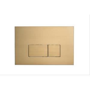 QeramiQ Push Bedieningsplaat met dualflush frontbediening voor Geberit UP320 inbouwreservoir Metaal Rechthoek Brushed Brass (goud)
