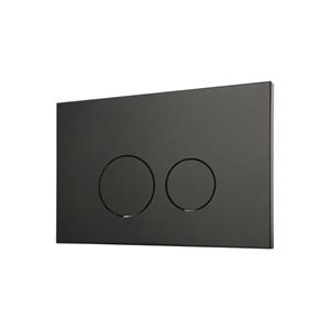 QeramiQ Push Bedieningsplaat met dualflush frontbediening voor Geberit UP320 inbouwreservoir Metaal Rond Mat Zwart