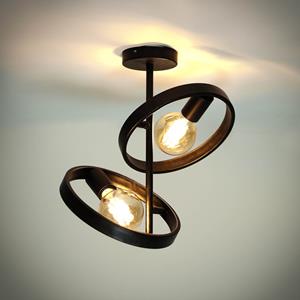 LifestyleFurn Plafondlamp Homer 2-lamps - Charchoal