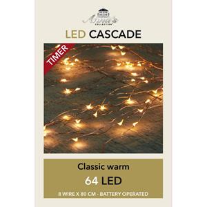 3x Cascade Draadverlichting 64 Witte Lampjes Op Batterij ichtsnoeren