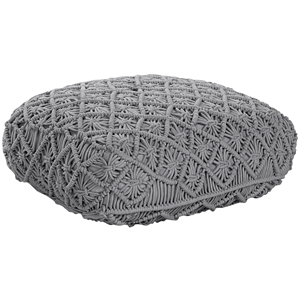Beliani - Bodenkissen Baumwolle quadratisch Makramee-Muster grau 50 x 50 cm Berrechid - Grau