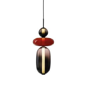 Bomma Pebbles Small Hanglamp - Configuratie 1 - Zwart & rood