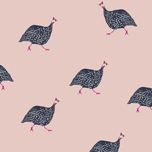 Joules Vliestapete "Guinea Fowl Blush Pink", animal print, animal print