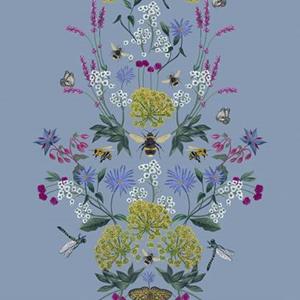 Joules Vliestapete "Perfect Pollinators Haze Blue", floral, floral