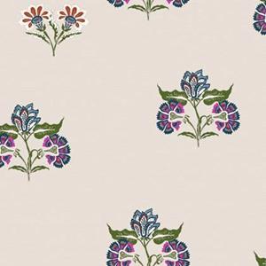 Joules Vliestapete "Indienne Block Print Dawn Grey", floral, floral