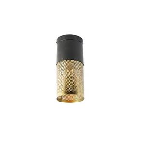 QAZQA Industrielle Deckenlampe schwarz mit Gold - Raspi