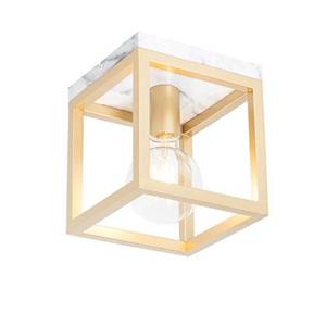 QAZQA Plafondlamp cage - Goud/messing - Industrieel - L 18cm