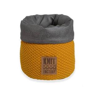 Knit Factory Lynn Gebreide Mand - Opbergmand - Oker - 25 cm