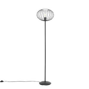 QAZQA Vloerlamp margarita - Zwart - Design - D 36cm