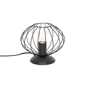QAZQA Tafellamp margarita - Zwart - Design - D 23cm