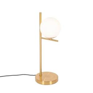 QAZQA Tafellamp flore - Goud/messing - Design - D 18cm