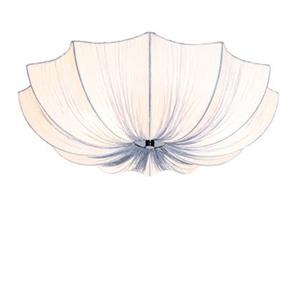 QAZQA Design-Deckenlampe graue Seide 52 cm 3-flammig - Plu