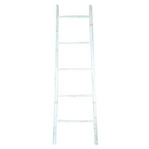 Fine Asianliving Bamboe Ladder Wit 45x150cm Handgemaakt in Thailand