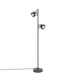 QAZQA Vloerlamp emado - Zwart - Industrieel - D 25cm