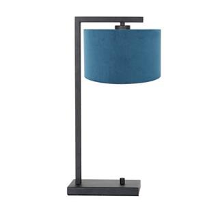 Steinhauer LIGHTING LED Tischleuchte, Tischleuchte Wohnzimmerlampe Leseleuchte Schlafzimmerleuchte Velour Blau H 48 cm