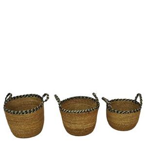 Cozy Ibiza Manden set 3 natural zwart