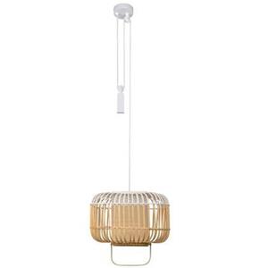 Forestier Bamboo square hanglamp small white