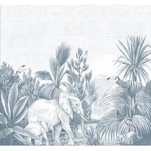 Estahome Jungle Motief Fotobehang  - 3 x 2,79 m - Blauw