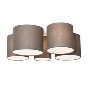 QAZQA Moderne plafondlamp taupe 5-lichts - Multidrum